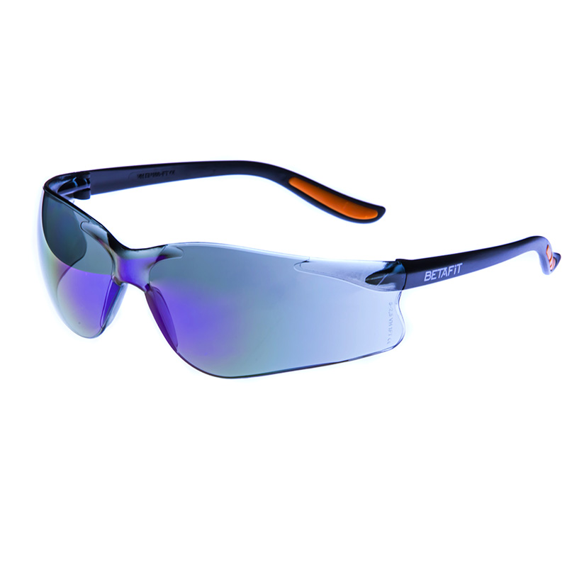 Merano, Blue Mirror Anti-Scratch Safety Eyewear | BETAFIT PPE Ltd